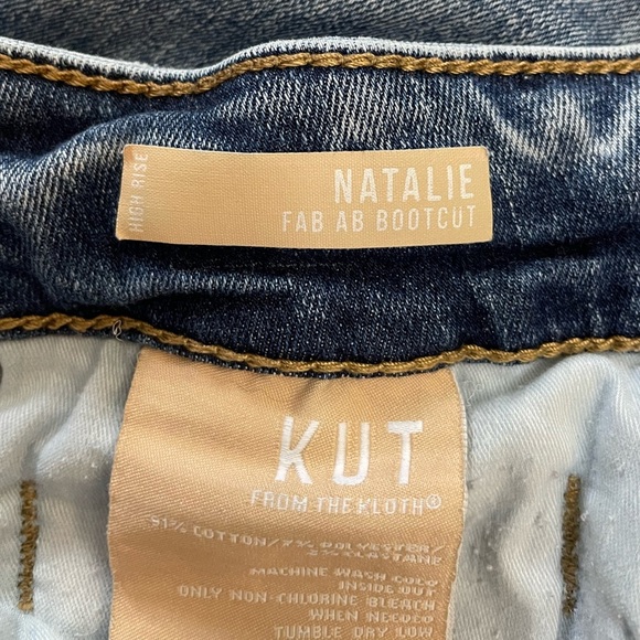 Kut from the Kloth Natalie Fab Ab Boot Cut Flare Leg Blue Denim Jeans Size 12 - Picture 12 of 15